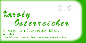 karoly osterreicher business card