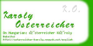 karoly osterreicher business card